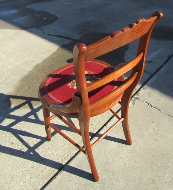 Vintage Antique Chair Embroider Seats Chair Etsy