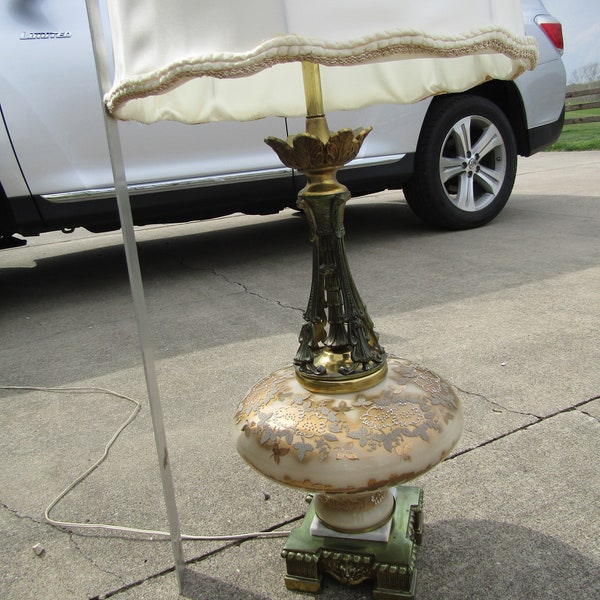 vintage table top  lamp/ mid century lamp/glass lamp/Beautiful Mid Century/ Hollywood Regency Falkenstein