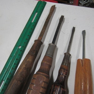 vintage wood handle tools