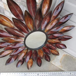 vintage big metal round mirror