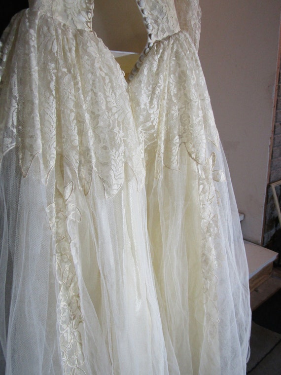 vintage cream wedding dress / 70ish wedding dress - image 7