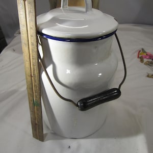 vintage enamel pot with lid