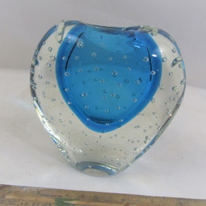 Beautiful Murano blue heart vase excellent condition
