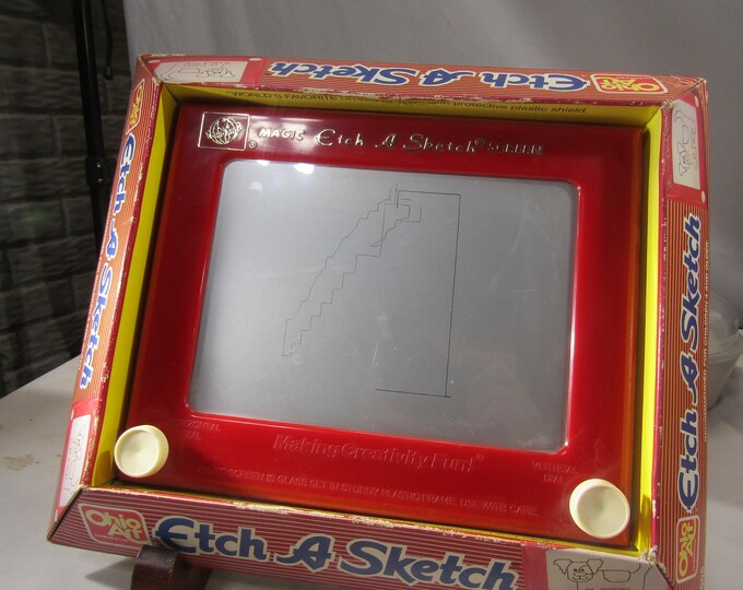 Vintage Etch a Sketch Toy/ Full Size Drawing Board/ in Original Box Etsy