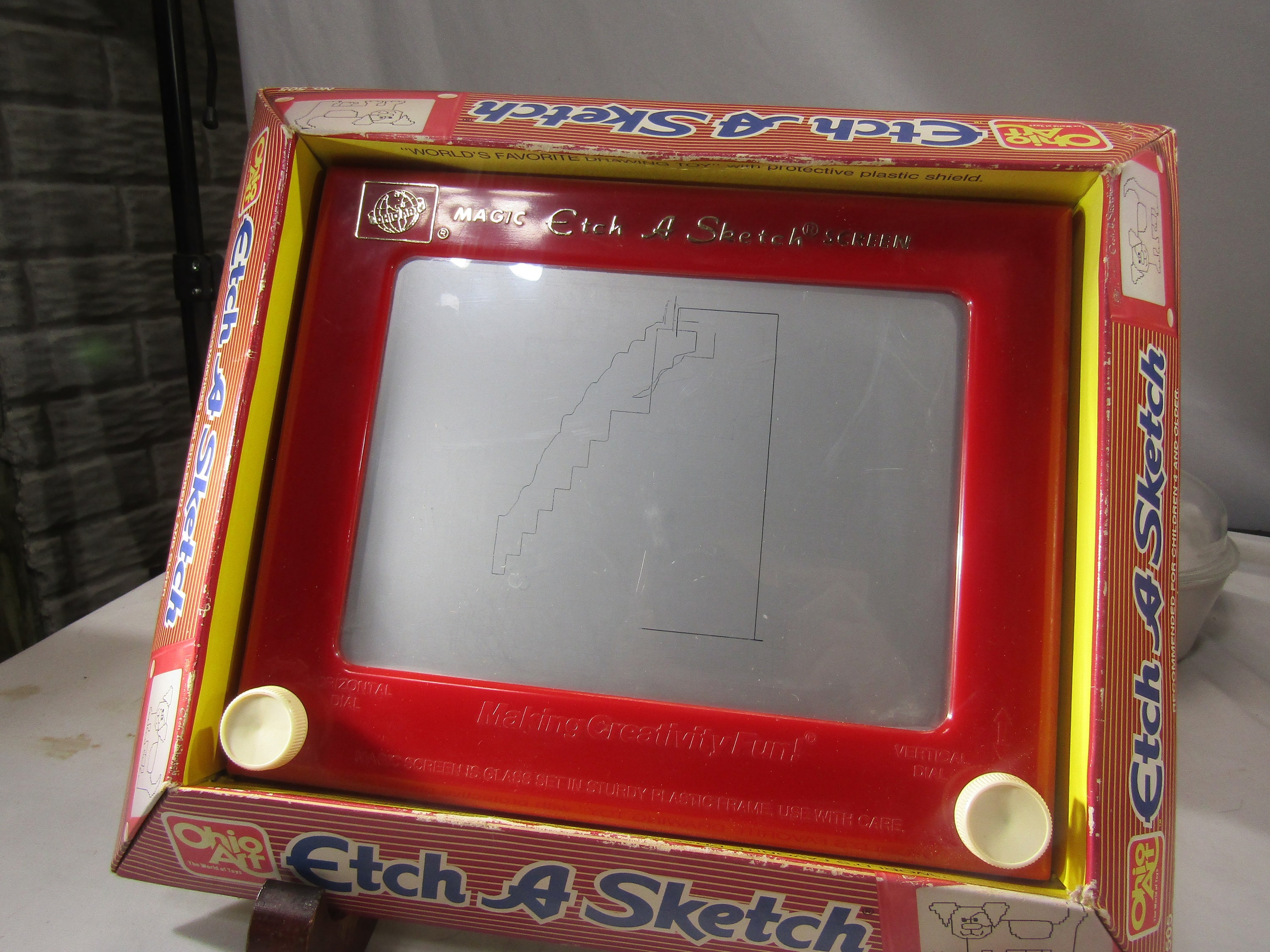 Vintage Etch a Sketch Toy/ Full Size Drawing Board/ in Original Box -   Sweden