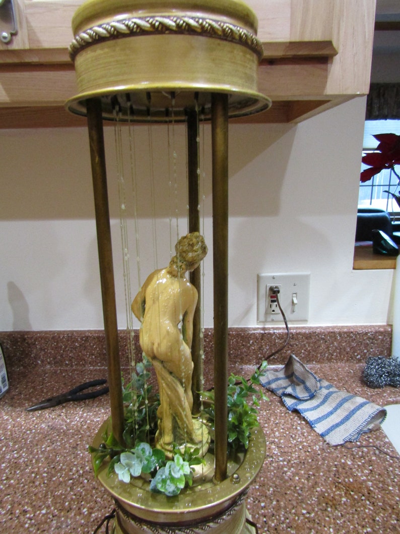 Vintage Table Top Rain Fall Lamp Art Deco Lamp Water Lamp Etsy