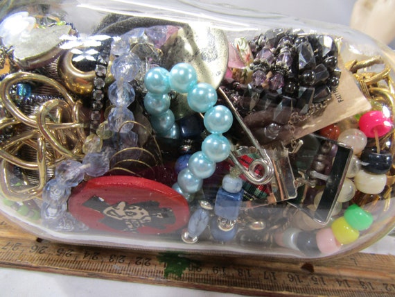 Vintage Bulk Jewelry Junk Jars Earrings Necklace brooches