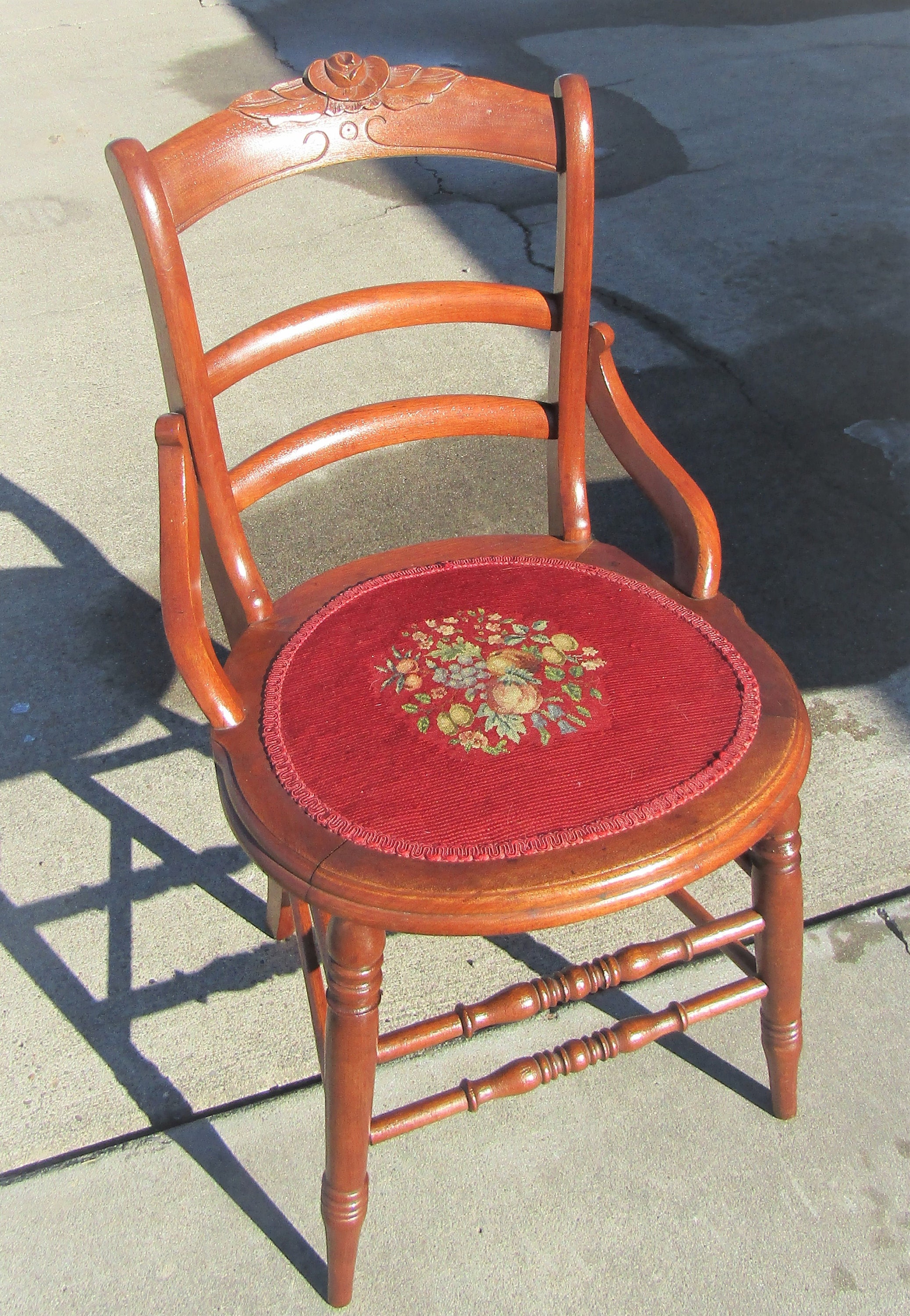 Vintage Antique Chair, Embroider Seats Chair Etsy