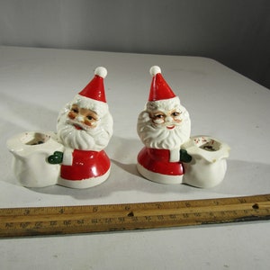 vintage Santa candle holders