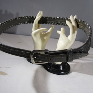 vintage grey leather western belt 34