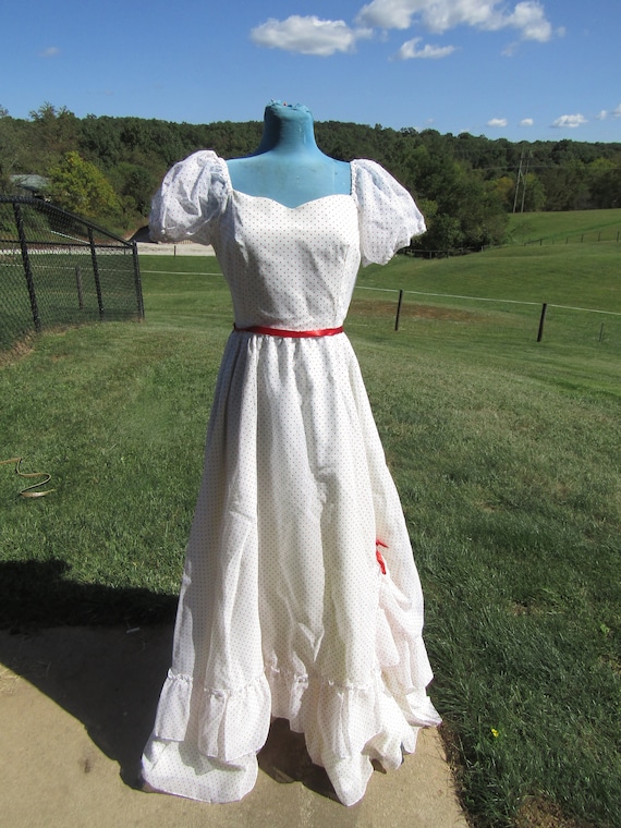 Vintage Southern Bell Long Lace Dress/ Dress with Tags/ Size 13-14
