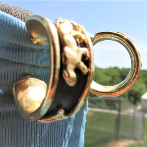 vintage 14K gold overlay Lion clip earrings