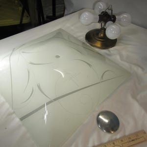 vintage glass lamp shade/ ceiling mount shade