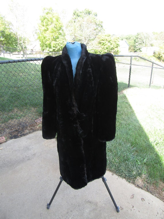 vintage faux fur dress coat - image 2