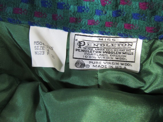 Pendleton vintage suit / 80ish short skirt suit/ … - image 4