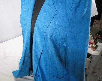 chaqueta forrada turquesa vintage talla 14 med