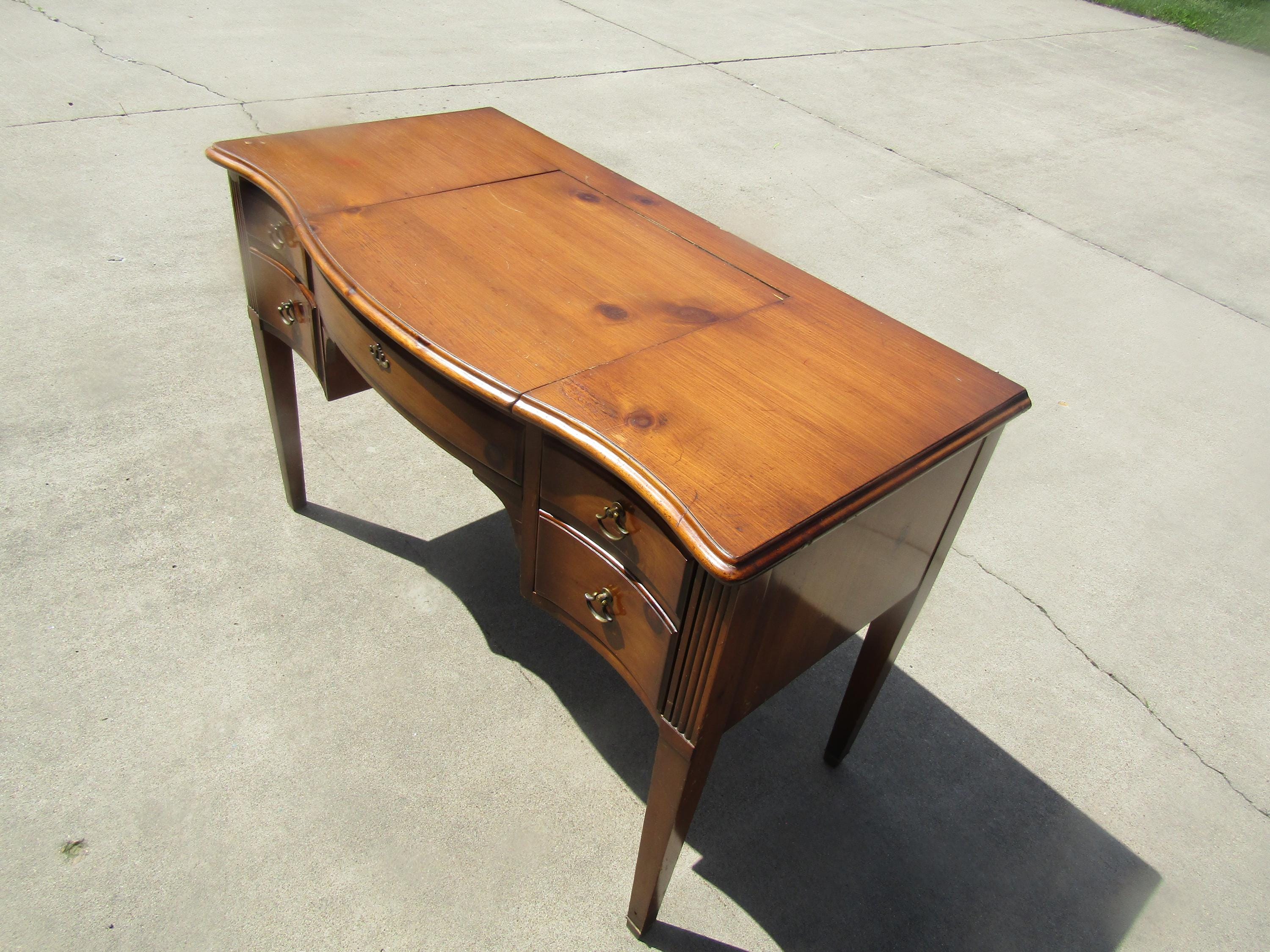 アンティークの木製ミラー付き化粧台 - Etsy 日本