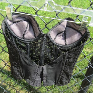 vintage black strapless Fredricks corset size 34b