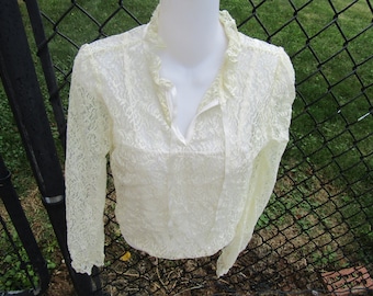 vintage långärmad blus storlek med