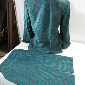 Pendleton vintage suit / 80ish short skirt suit/ wool suit image 3