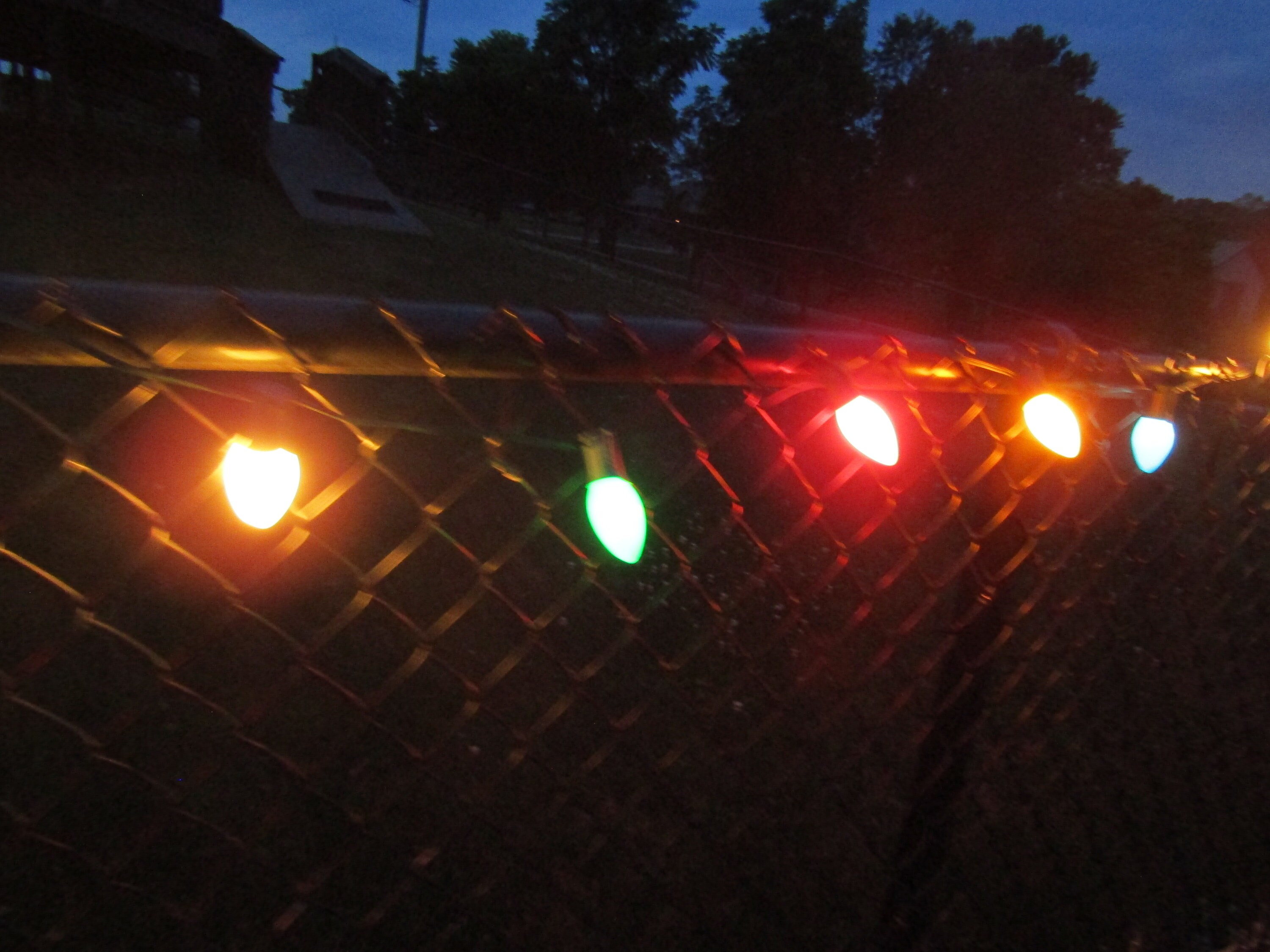 vintage big bulb Christmas lights light clear lights left