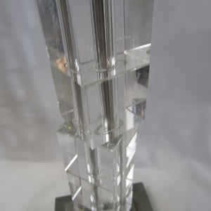 Lampe de table vintage cubique transparente