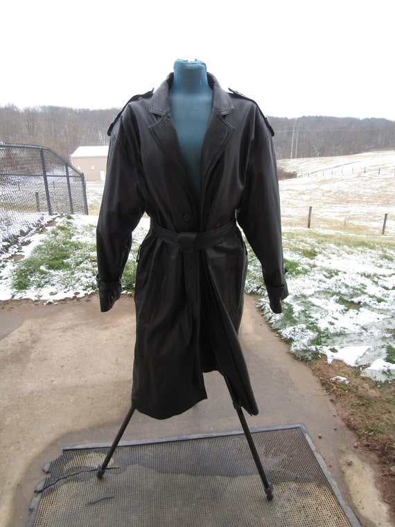 vintage reed's sportwear leather long coat - image 1