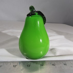 vintage glass fruit  green pear