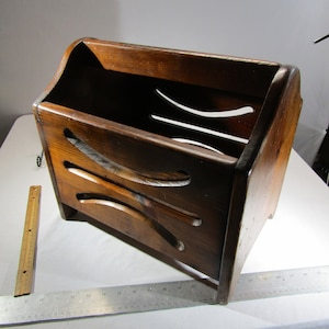 vintage wood Magazine Rack,