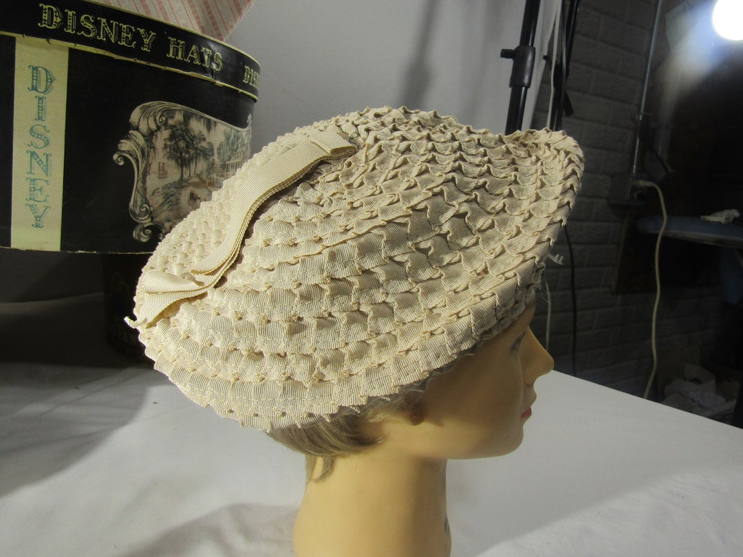 Vintage Cream Hat - Etsy display picture 2