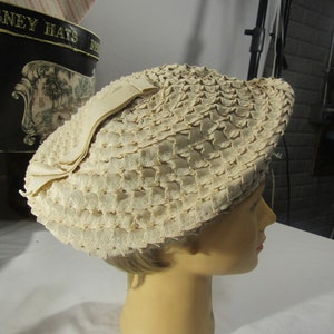vintage cream hat