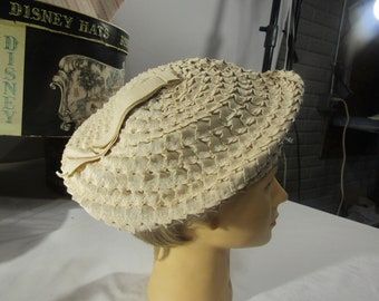 vintage cream hat