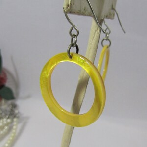 vintage yellow hoop earrings ,