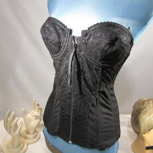 CROPPED CORSET Vintage Black Lace Bustier Cabernet