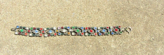 vintage art deco rhinestone bracelet - image 1