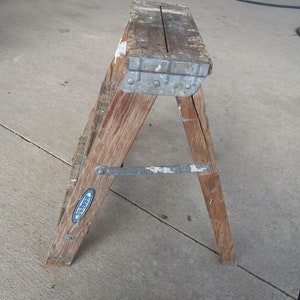Vintage Tritthocker aus Holz