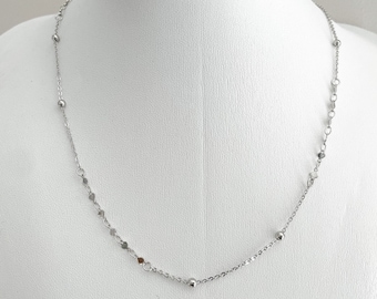 zilveren sierlijke hart bal ketting, delicate satelliet ketting sleutelbeen choker, kleine charme kabel, elegante liefde vriendschap 925 sterling cadeau