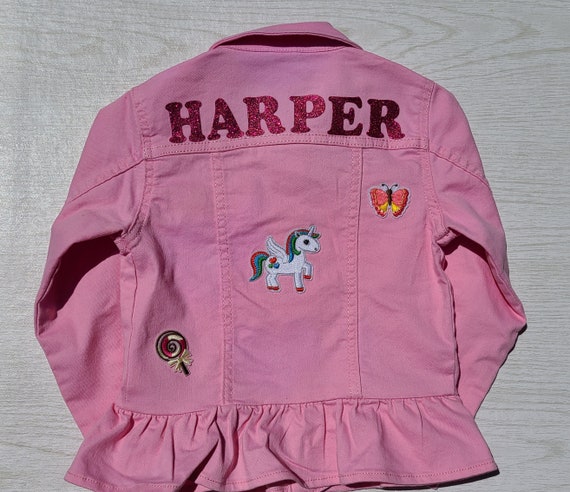 Kids pink jean jacket cheap