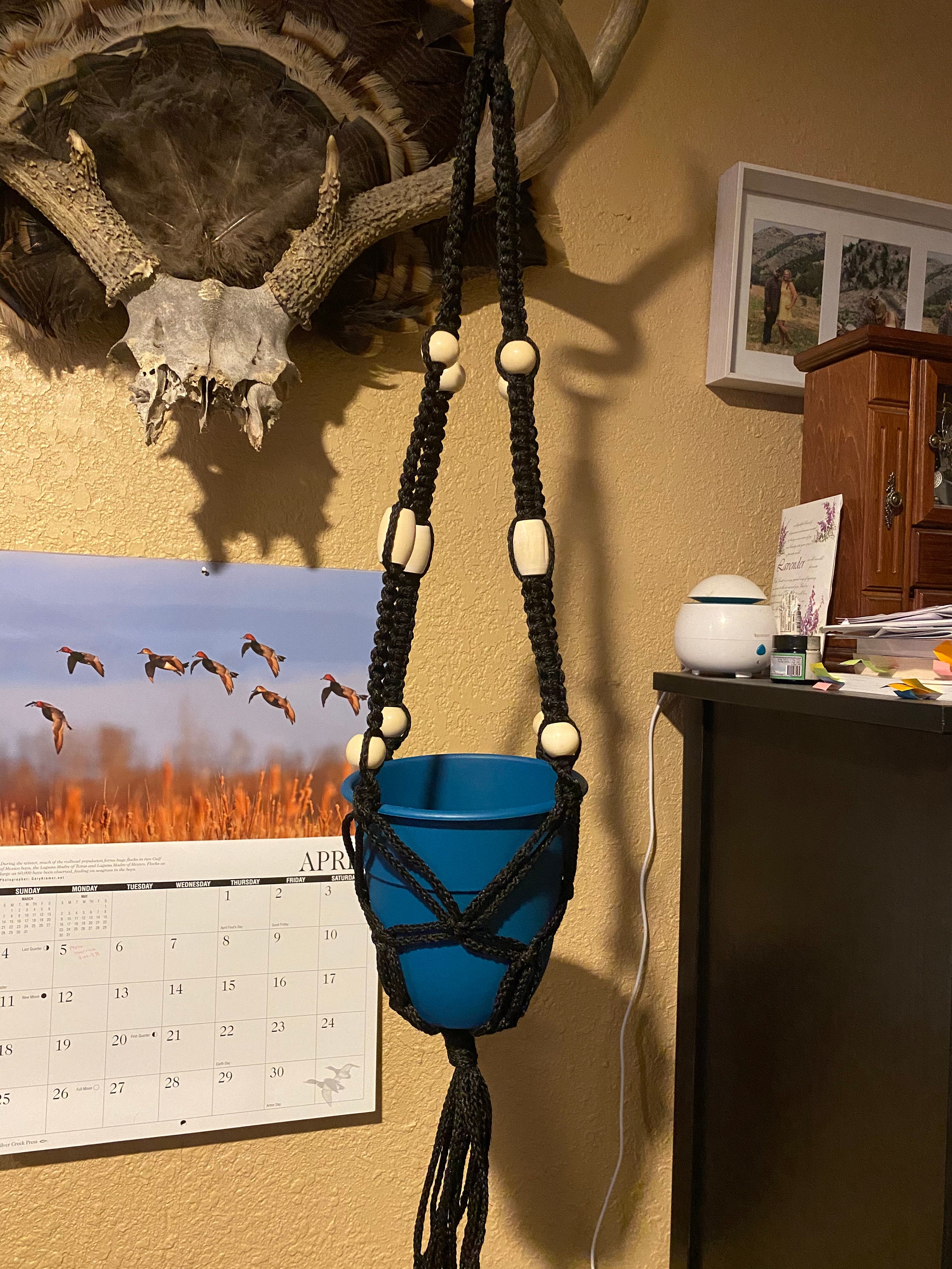 Plant Hanger Black Etsy