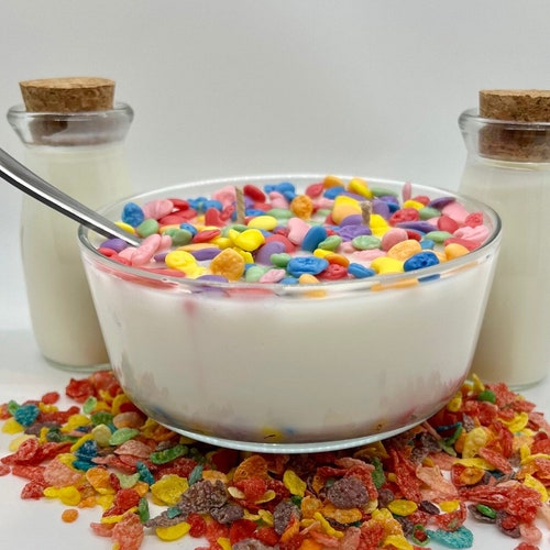 Large Fruity Pebbles Cereal Candle Cereal Bowl Cereal Etsy