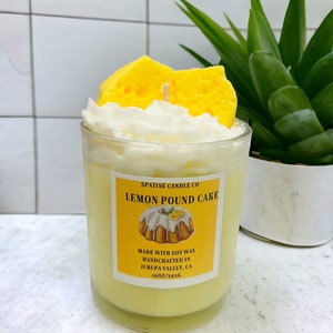 Lemon Poundcake Desert Candle| Lemon Pound Cake Whipped Wax Soy Candle|Lemon Pound Cake Soy Candle| Lemon Pound Cake Candle|
