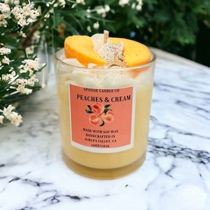 Peaches and Cream Desert Candle| Peaches and Cream Scented Candle| Peaches and Cream Soy Candle| Peach Candle