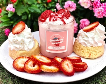 Strawberry Shortcake Desert Candle| Cute Whipped Candles| Fun Candles| Cool Candles| Strawberry Shortcake Vintage Candle| Strawberry Candle|