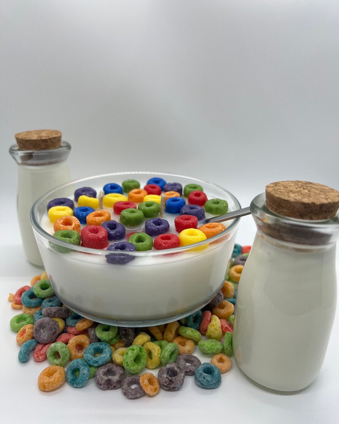 Large Froot Loop Cereal Candle Cereal Bowl Cereal Scented Soy Candle Cereal Soy Candle breakfast