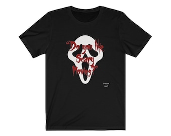 Citazione film Scream Unisex Jersey Short Sleeve Tee, Halloween shirt, Halloween t-shirt, Halloween tee, Scream movie t-shirt, Scream Ghostface