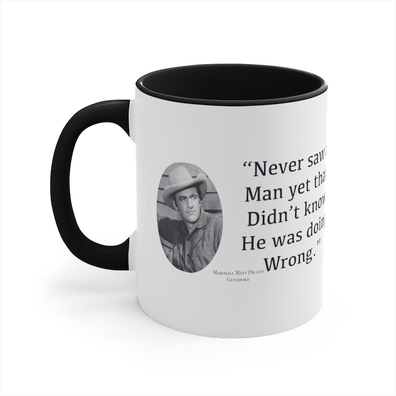 Gunsmoke Marshall Dillon Accent Coffee Mug, 11oz/matt Dillon/gunsmoke