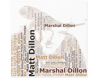 Gunsmoke Matt Dillon Vierkante Stickers, IndoorOutdoor / Gunsmoke / Gunsmoke Matt Dillon / Marshall Dillon / Matt Dillon / James Arness / Gunsmoke TV