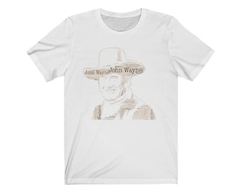 Koszulka z krótkim rękawem z cytatem Johna Wayne'a, koszulka w stylu western/koszulka kowbojska/koszulka Johna Wayne'a/cytaty Johna Wayne'a/klasyczna koszulka w stylu western/koszulka kowbojska