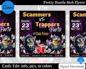 Trappers vs Scammers Party Flyer | Kickback Flyer