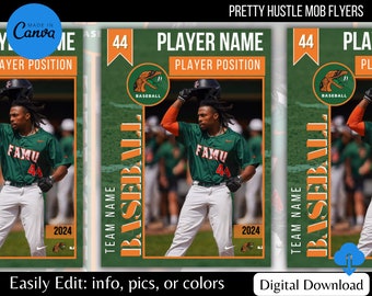 Editable Baseball Trading Card Template: Canva Design (Digital Download)